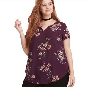 Torrid Purple Flower Blouse